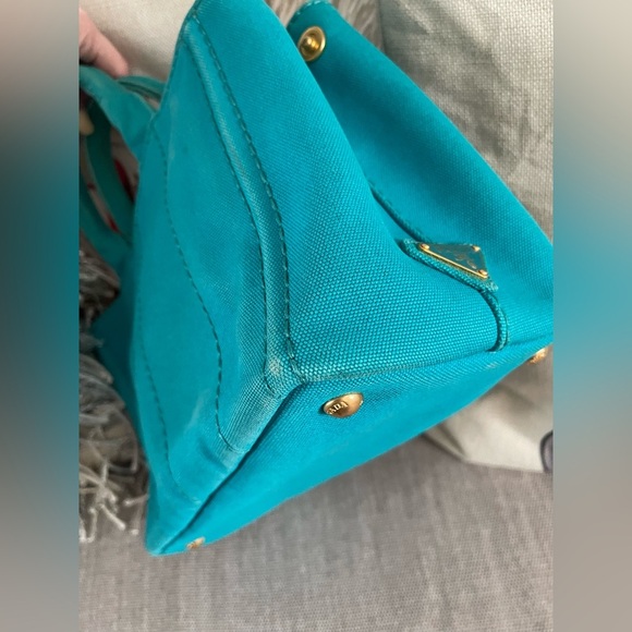 PRADA CANAPA IN A GORGEOUS TEALISH BLUE - Picture 3 of 14